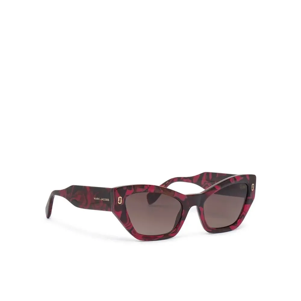 New Marc Jacobs MJ1117/S I34HA Burgundy Marble Cat-Eye Sunglasses Authentic